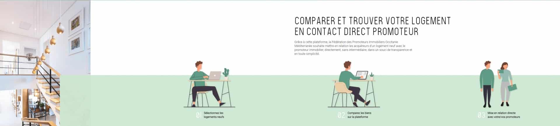 comparer et trouver un logement sur la vitrine du neuf